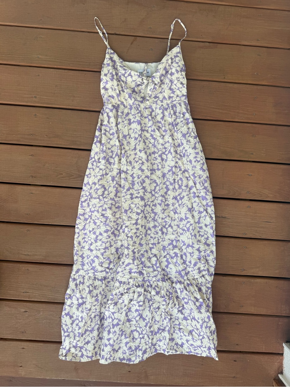 French Paris Purple Floral Spaghetti-Strap Dress